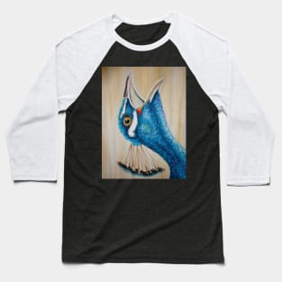 Hand Drawn Peacock Illustration Baseball T-Shirt